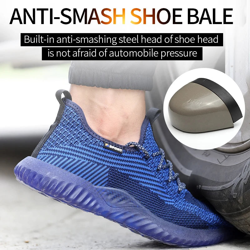 SUADEX Men Steel Toe Safety Work Shoes Breathable Lightweight Comfortable Industrial Construction Shoes Puncture Proof Antislip - Joanie B 25