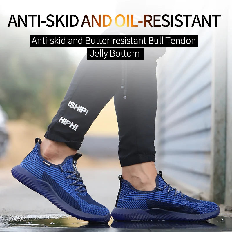 SUADEX Men Steel Toe Safety Work Shoes Breathable Lightweight Comfortable Industrial Construction Shoes Puncture Proof Antislip - Joanie B 25