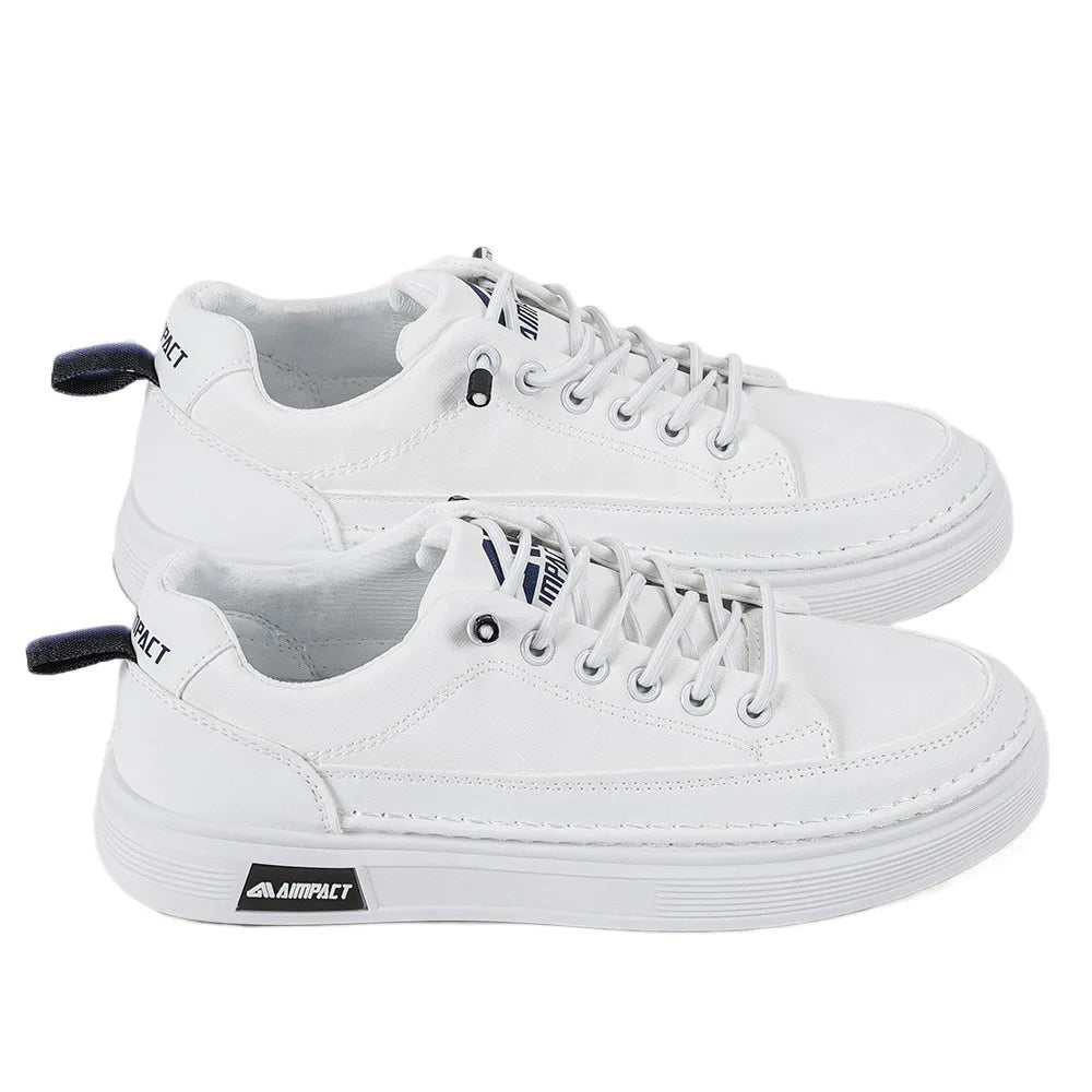 Beige Men's Punk Skate Shoes with Leather and Canvas Breathable Thick Platform for Streetwear and Casual Wear - Joanie B 25