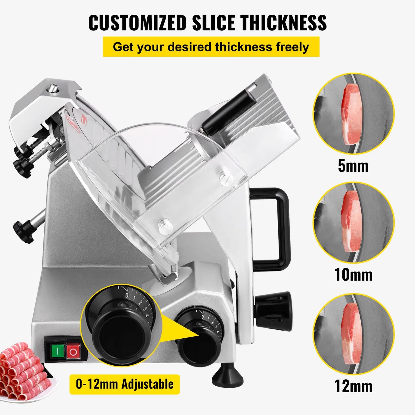 VEVOR Electric Meat Slicer 200W 240W 320W 340W Adjustable Thickness Deli Food Slicer for Home and Commercial Use - Joanie B 25