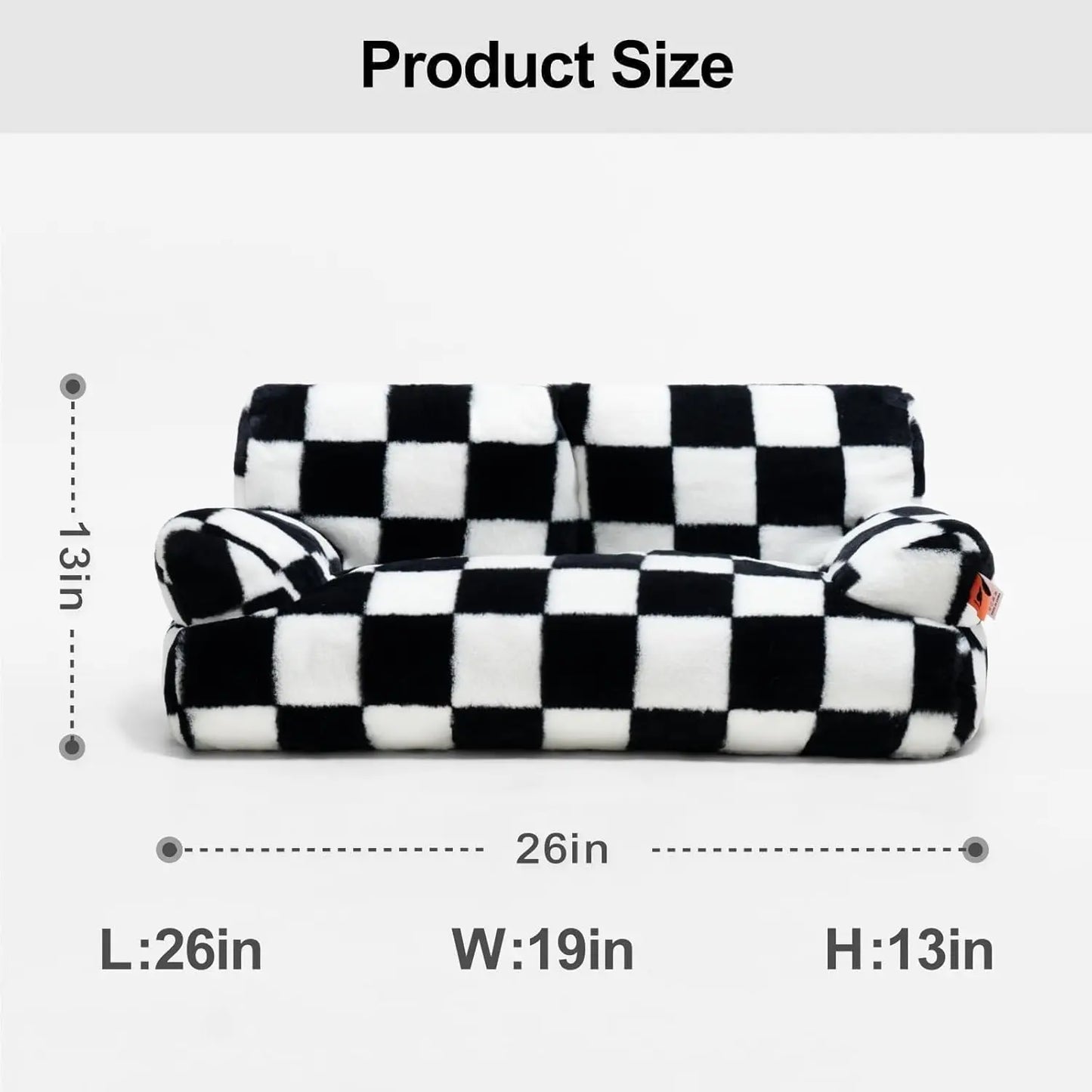 Mewoofun Pet Couch Bed 26x19x13 Inch Washable Fluffy Cat and Small Dog Bed for Pets Up to 25 Pounds Black and White - Joanie B 25