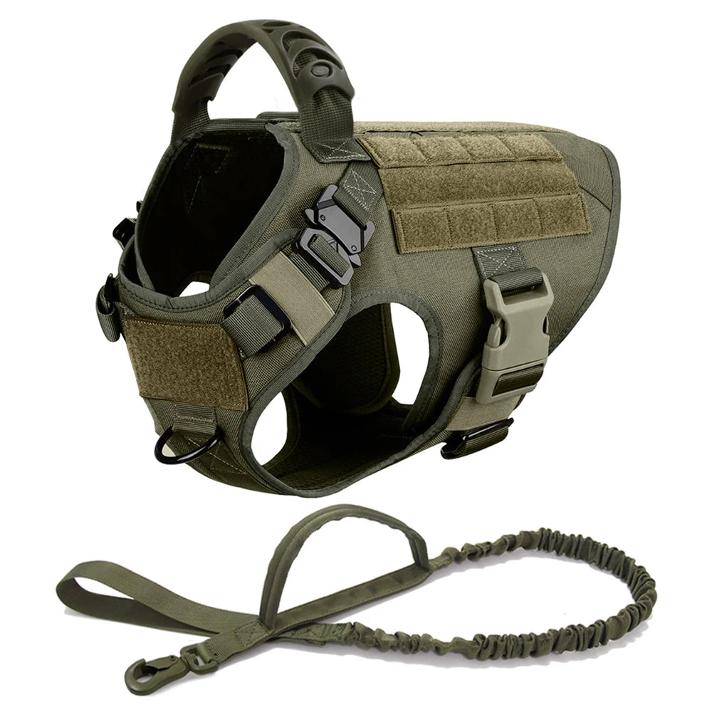 Large Dog Harness and Leash Set for German Shepherd and Malinois Training Walking Vest with Collar and Padded Breathable Mesh for Medium and Large Dogs - Joanie B 25