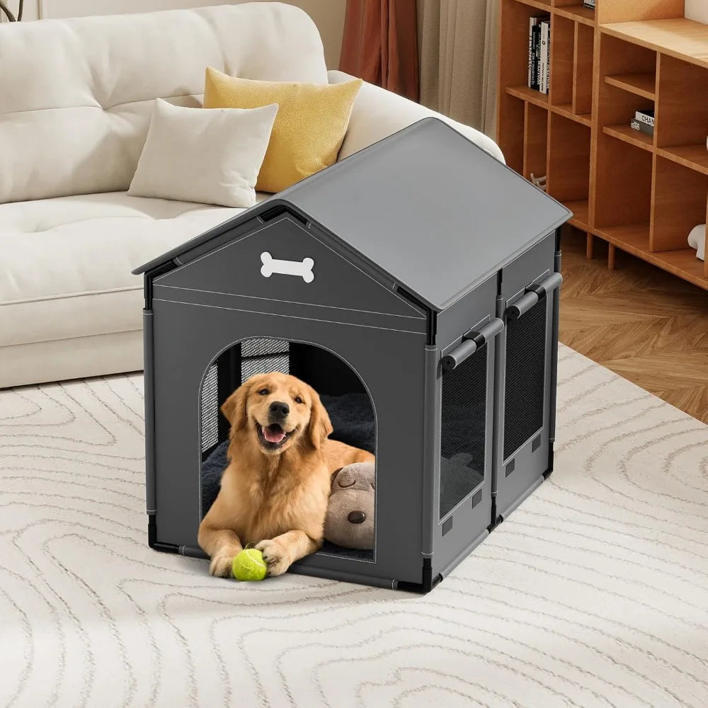 2XL Indoor Dog House Kennel Bed Mat With Cushion For Pets