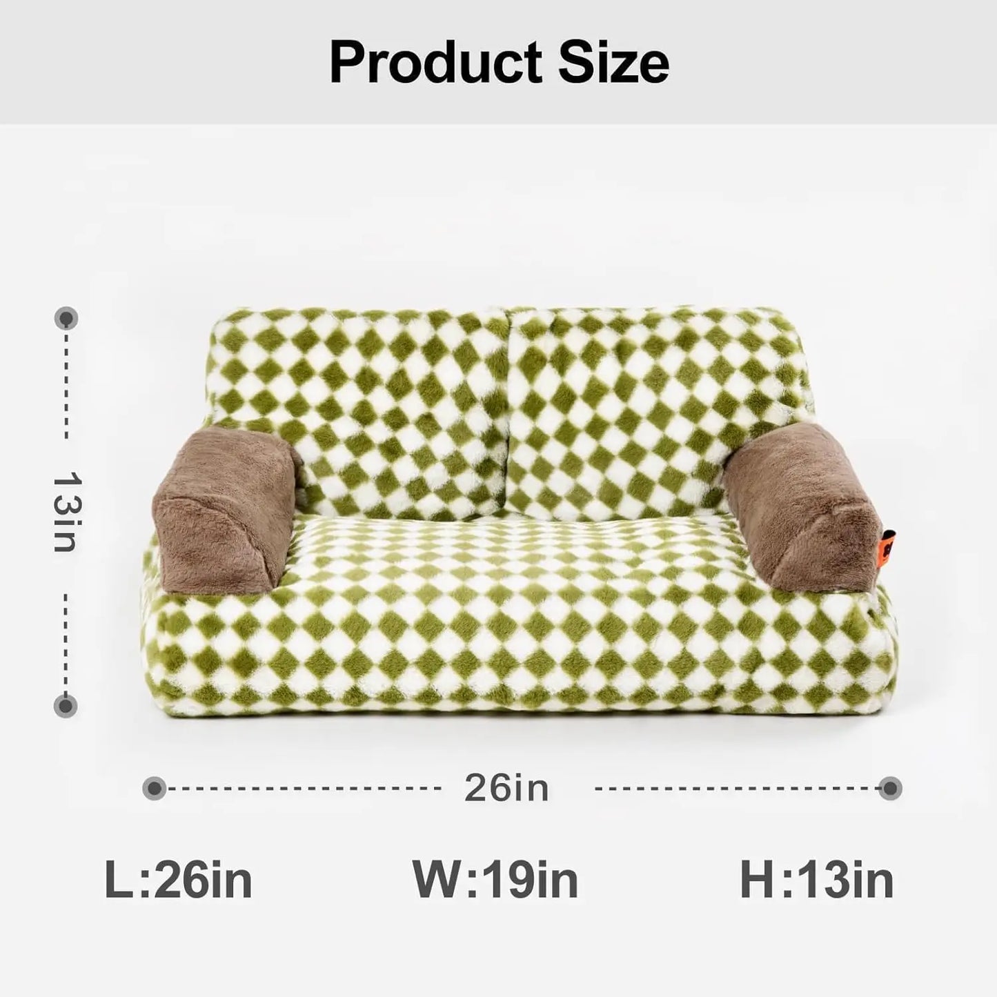 Mewoofun Pet Couch Bed 26x19x13 Inch Washable Fluffy Cat and Small Dog Bed for Pets Up to 25 Pounds Black and White - Joanie B 25