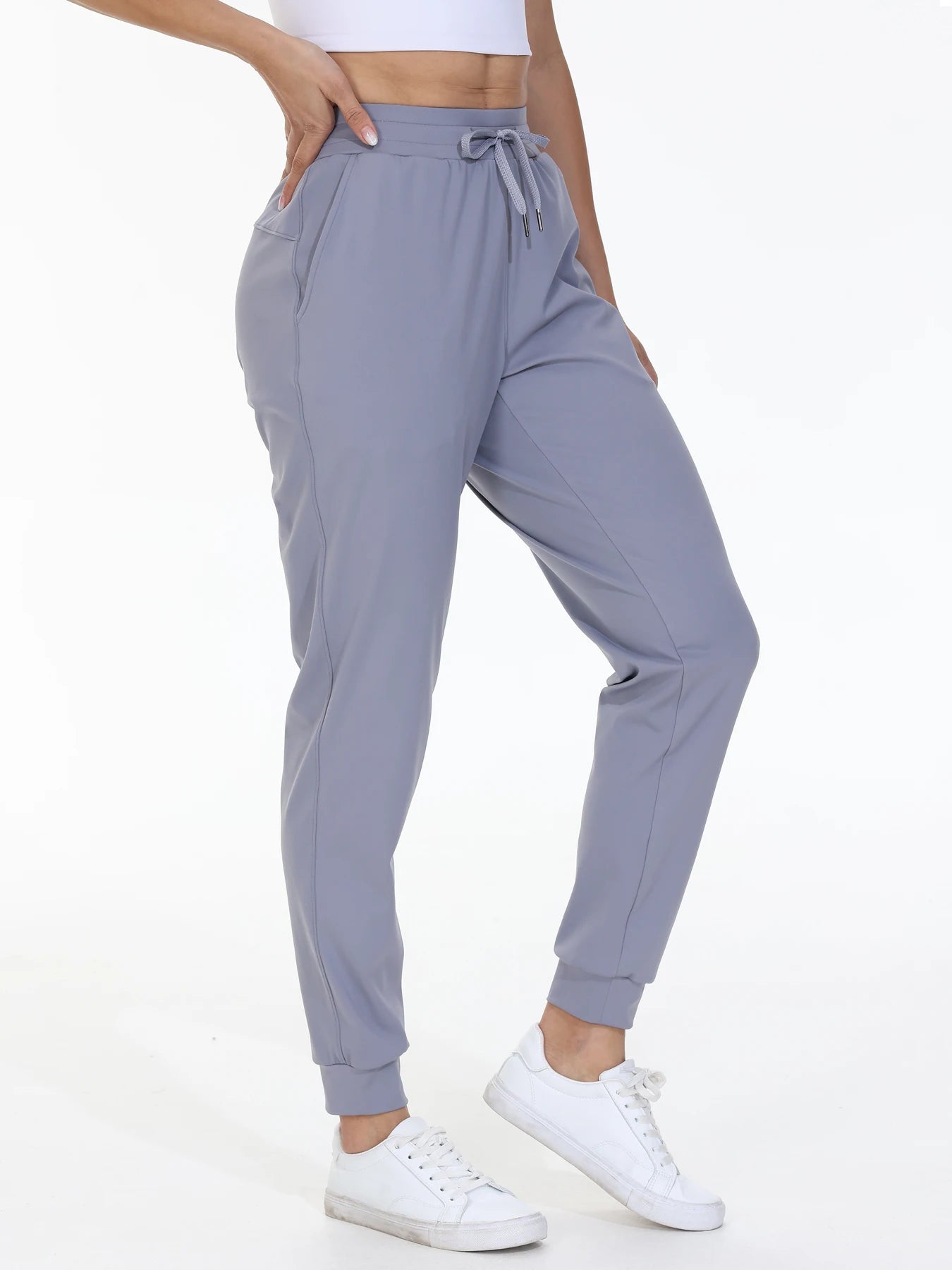 Fitness Jogging Pants Women Elastic Waist Drawstring Yoga