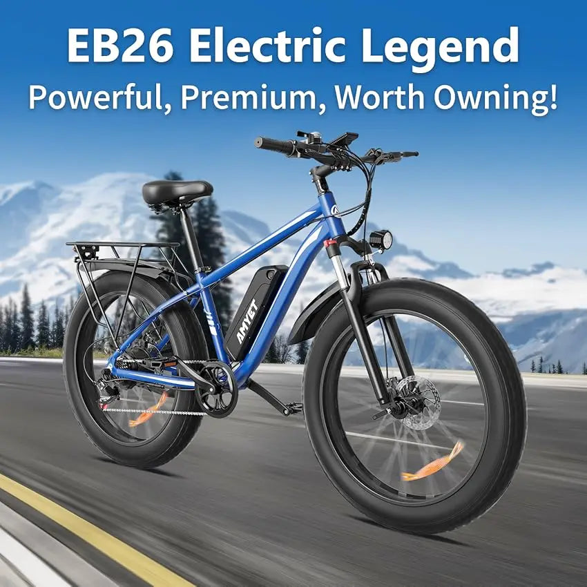 Amyet Electric Bike Eb26 Adults Electric Bicycle Peak 1500W 48V 15Ah E Bike 26 Inch Fat Tire Mountain Bike 31mph Electric Dirt Bike - Joanie B 25
