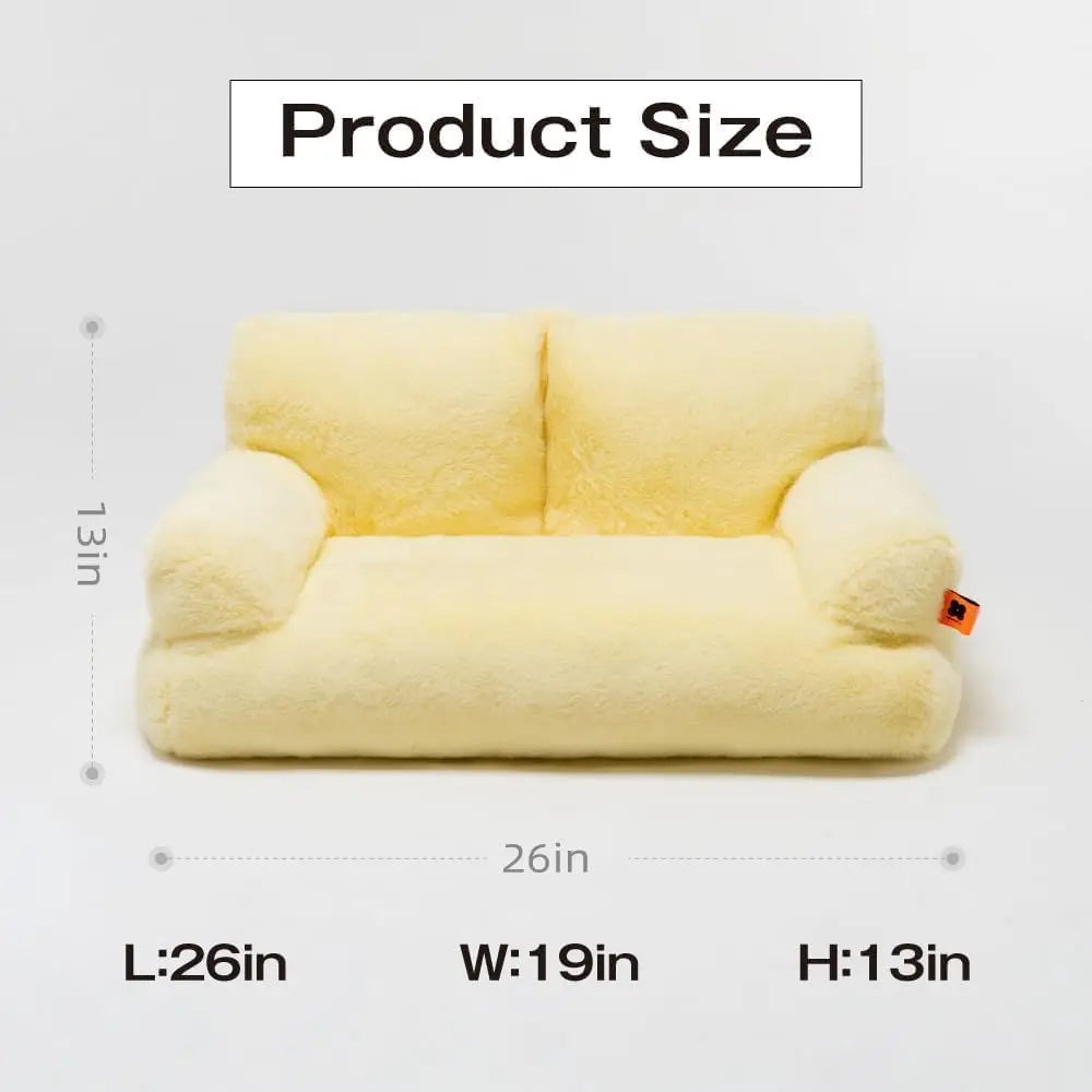 Mewoofun Pet Couch Bed 26x19x13 Inch Washable Fluffy Cat and Small Dog Bed for Pets Up to 25 Pounds Black and White - Joanie B 25