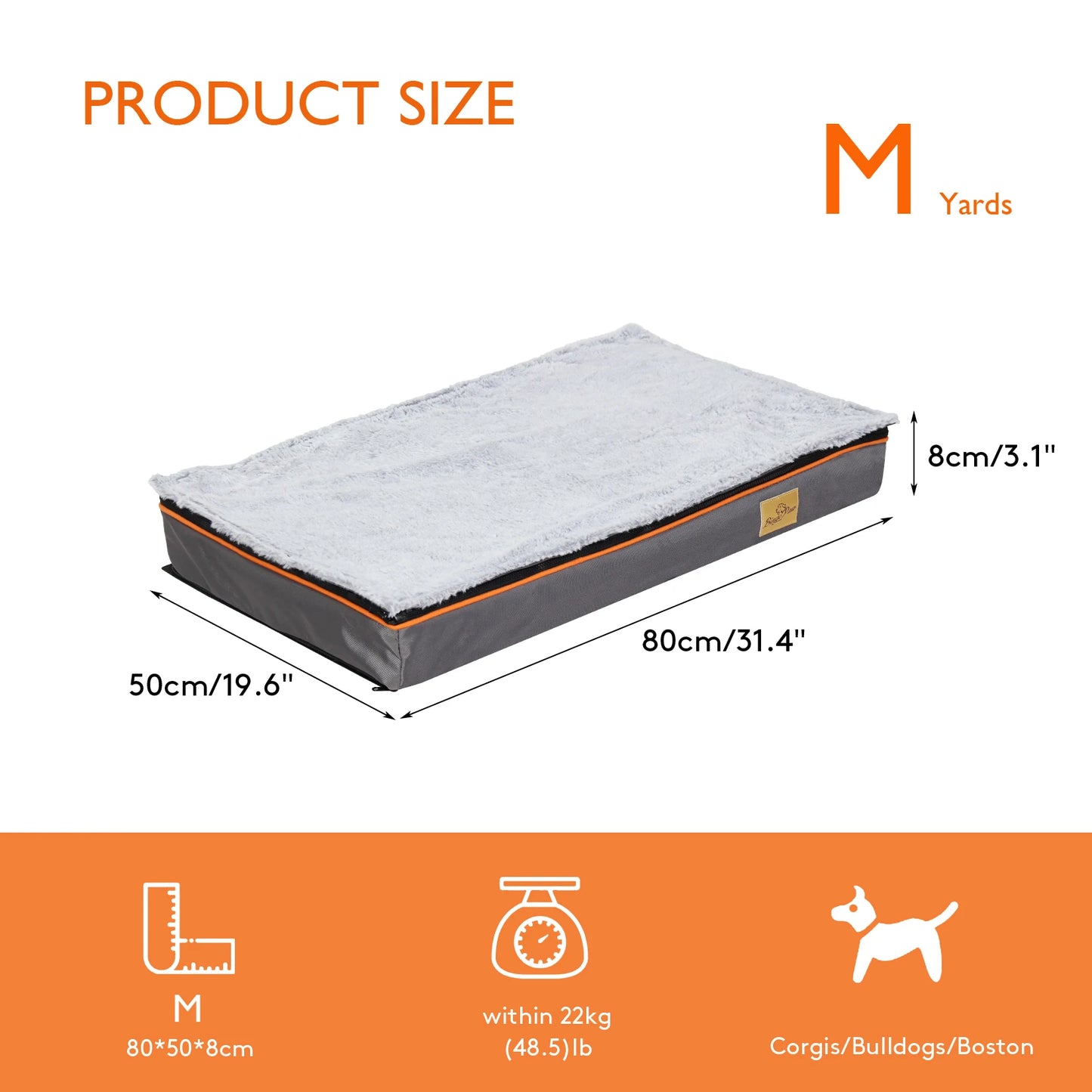 Large Padded Orthopedic Dog Bed with Washable Cover Foam Cushion Pets Pillow Bed - Joanie B 25