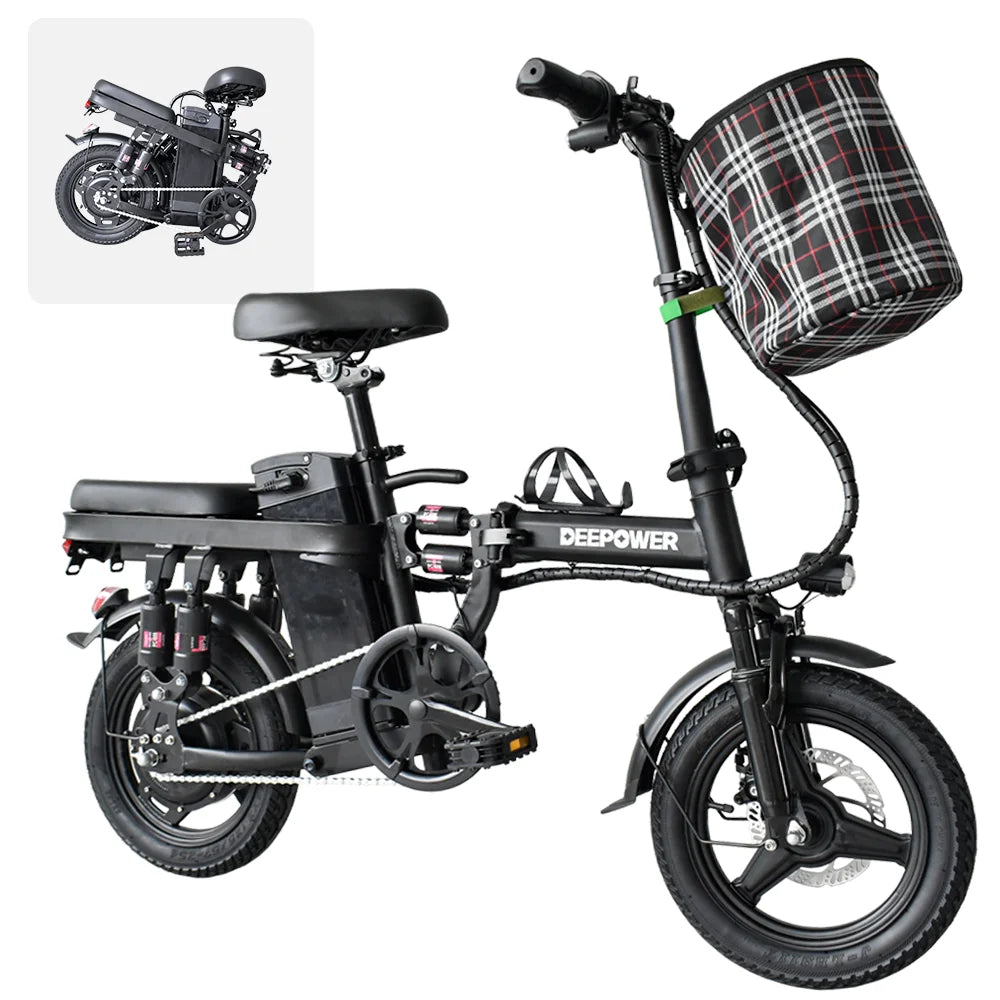 IDOTATA 48V 10Ah Foldable Electric Bike Throttle 400W Motor Electric Bicycle for Adults Mini Ebike for Urban Commuter Man Woman - Joanie B 25