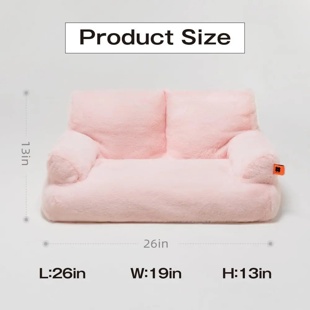 Mewoofun Pet Couch Bed 26x19x13 Inch Washable Fluffy Cat and Small Dog Bed for Pets Up to 25 Pounds Black and White - Joanie B 25
