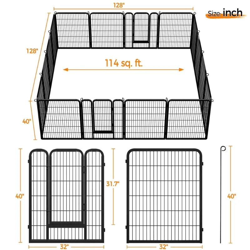 40 Inch High Heavy Duty Outdoor Indoor Dog Playpen Enclosure with Removable Panels - Joanie B 25