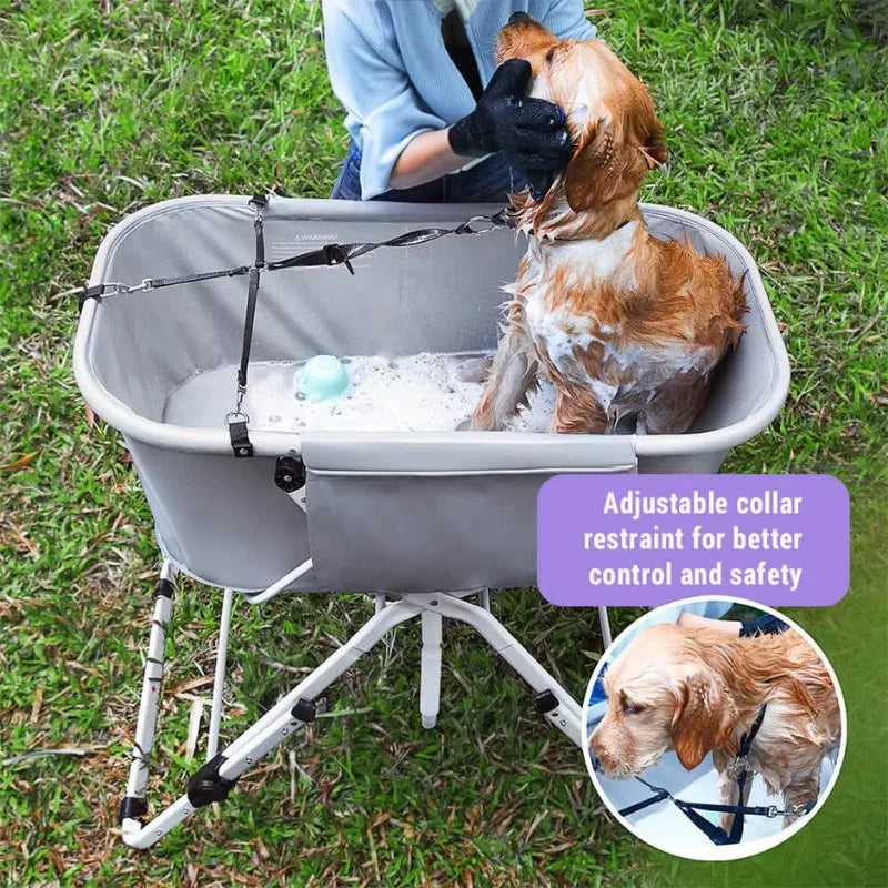 Elevated Dog Bath Tubs Foldable Adjustable Large Pets
