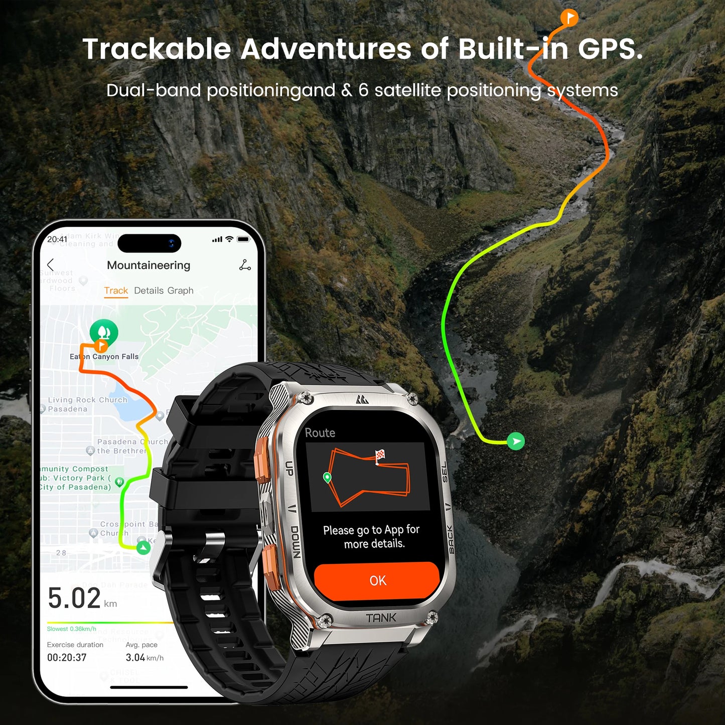 Original KOSPET TANK M3 Ultra GPS Smartwatch for Men Waterproof Electronic Smart Watch with AMOLED Display 480mAh Bluetooth AOD Digital Fitness Tracker - Joanie B 25