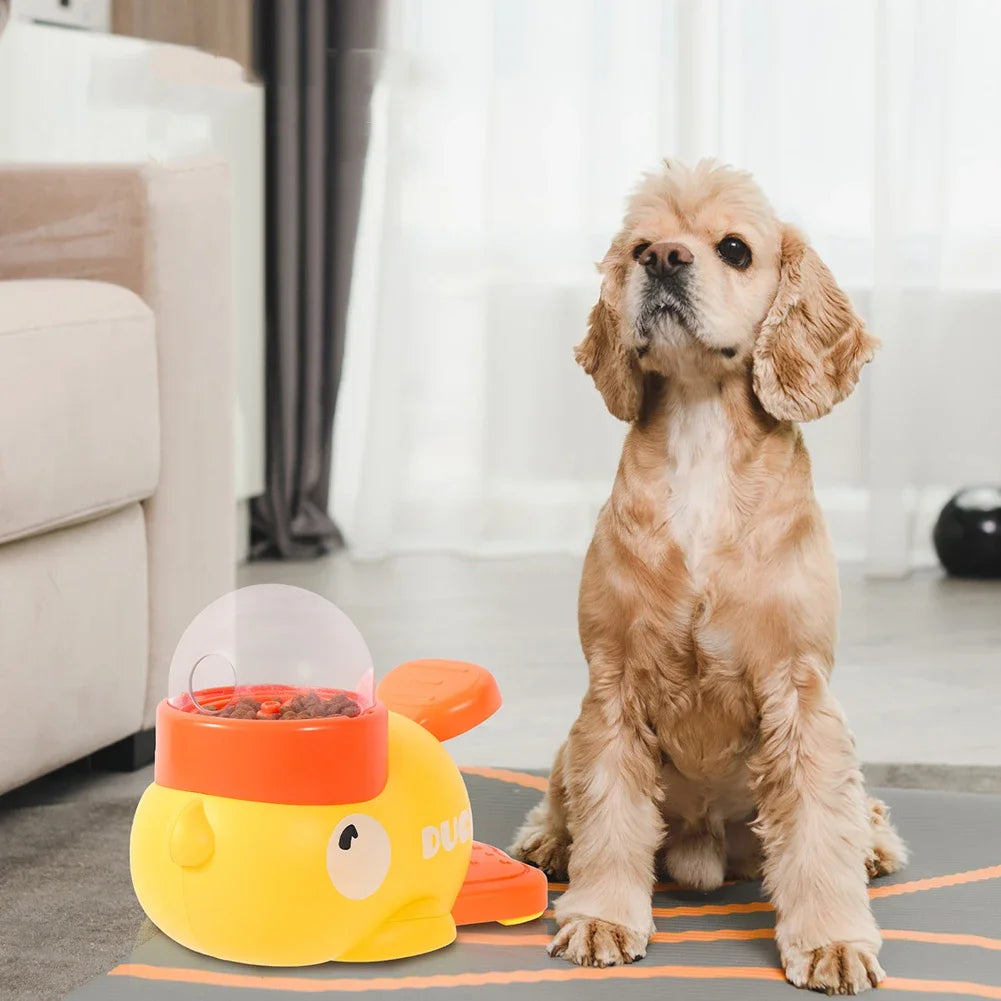 Yellow Duck Dog Puzzle Feeder Automatic Food Snack Dispenser for Training and Mental Enrichment - Joanie B 25