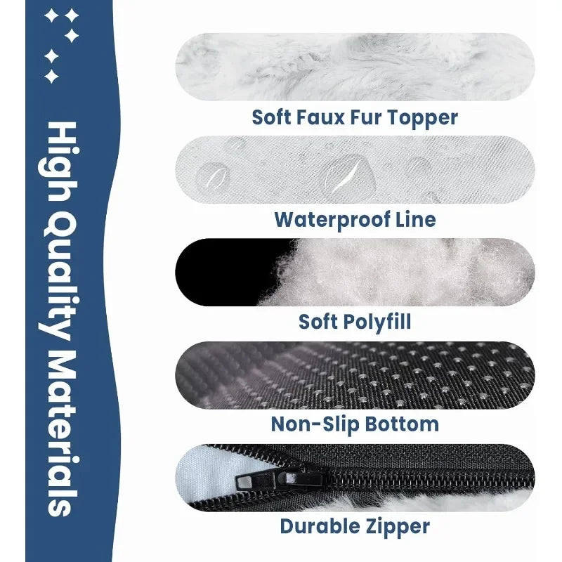 Washable Dog Bed Deluxe Removable Plush Dog Crate Bed Waterproof Pet Beds Fluffy Comfy Kennel Pad Anti Slip Pet Sleeping - Joanie B 25