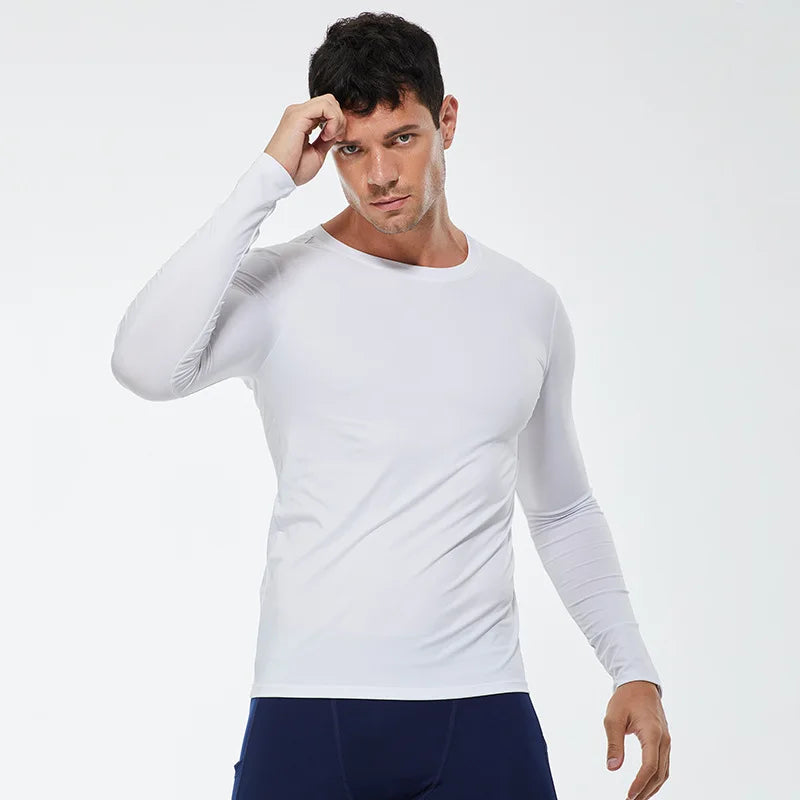 Men Compression Running T Shirt Quick Dry Gym Training Top