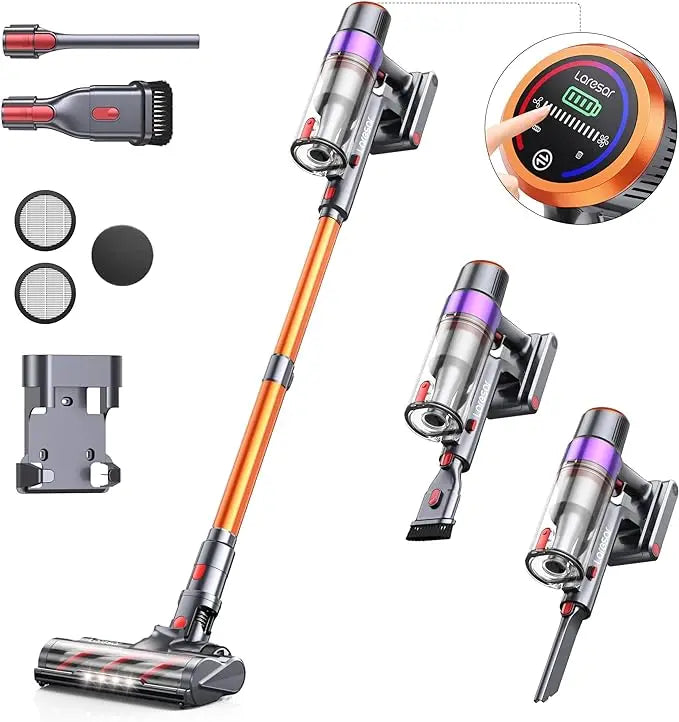 Laresar Elite 8 Cordless Vacuum Cleaner Handheld Home Appliance 450W Powerful Smart Home Touch Screen 55 Minutes Detachable Battery - Joanie B 25