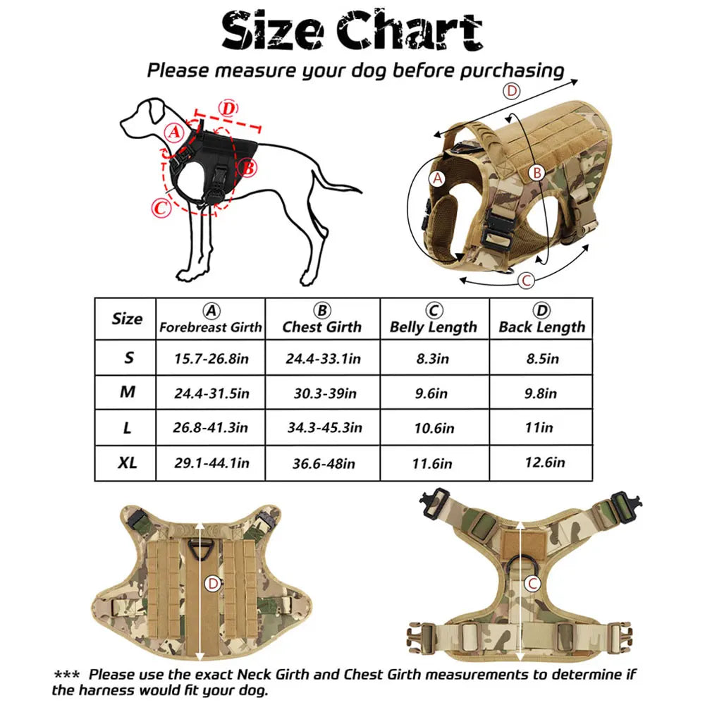 Large Dog Harness and Leash Set for German Shepherd and Malinois Training Walking Vest with Collar and Padded Breathable Mesh for Medium and Large Dogs - Joanie B 25