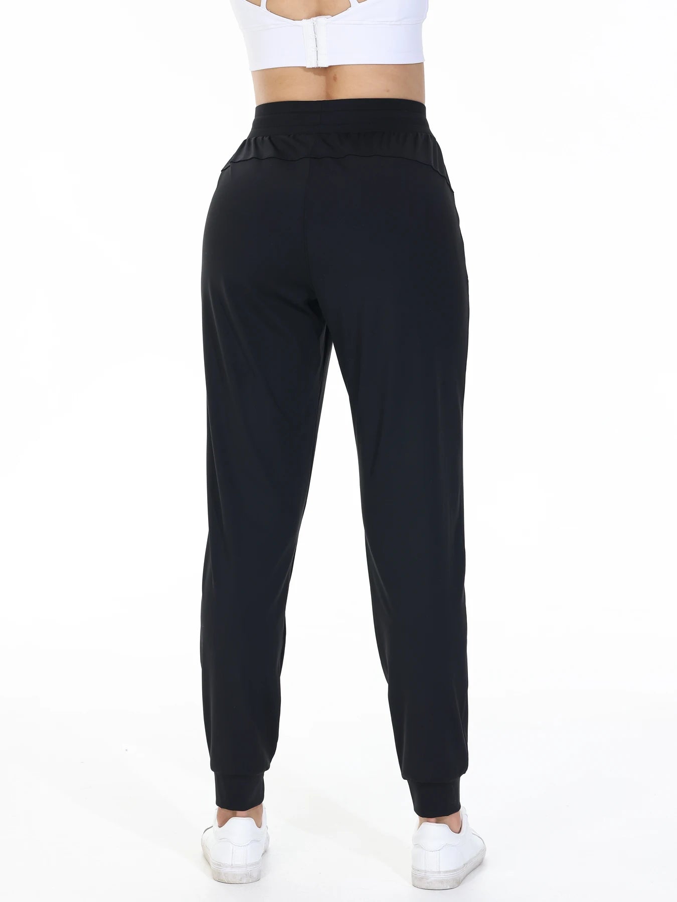 Fitness Jogging Pants Women Elastic Waist Drawstring Yoga
