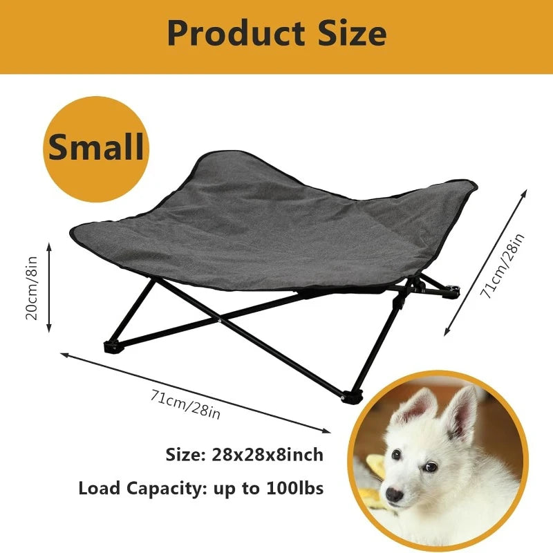 Elevated Dog Bed Portable Raised Pet Cot Indoor Folding Dog Bed with Padded Filling and Carrying Bag - Joanie B 25
