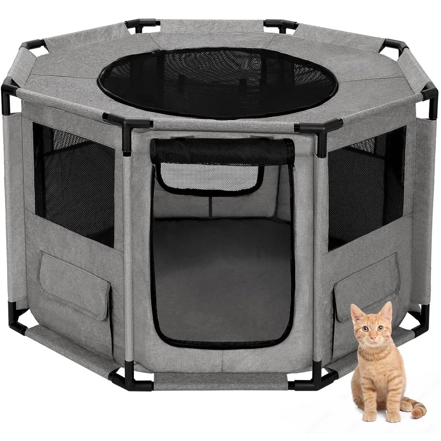 Large Waterproof Dog Playpen and Cat Dog Crate Portable Pet Exercise Cage Kennel House Indoor Outdoor with Storage Bags - Joanie B 25
