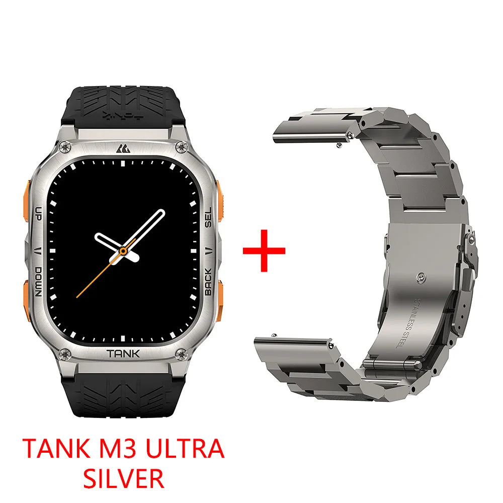 Original KOSPET TANK M3 Ultra GPS Smartwatch for Men Waterproof Electronic Smart Watch with AMOLED Display 480mAh Bluetooth AOD Digital Fitness Tracker - Joanie B 25