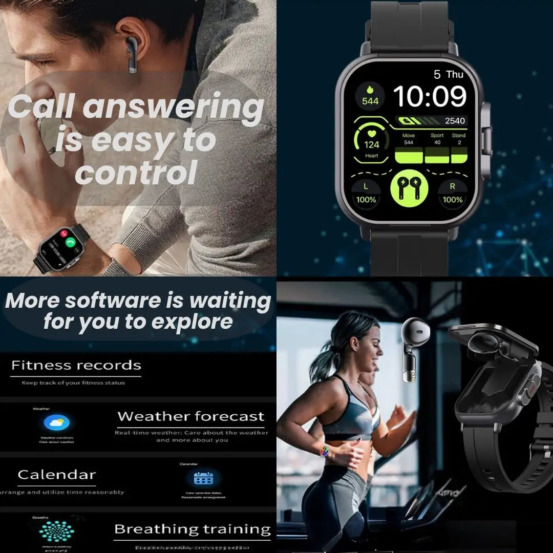 D8 2-In-1 Smartwatch with Headphone 2 Inch Bluetooth Call NFC Sleep Monitor Fitness Tracker Compatible with iPhone and Android 2025 - Joanie B 25