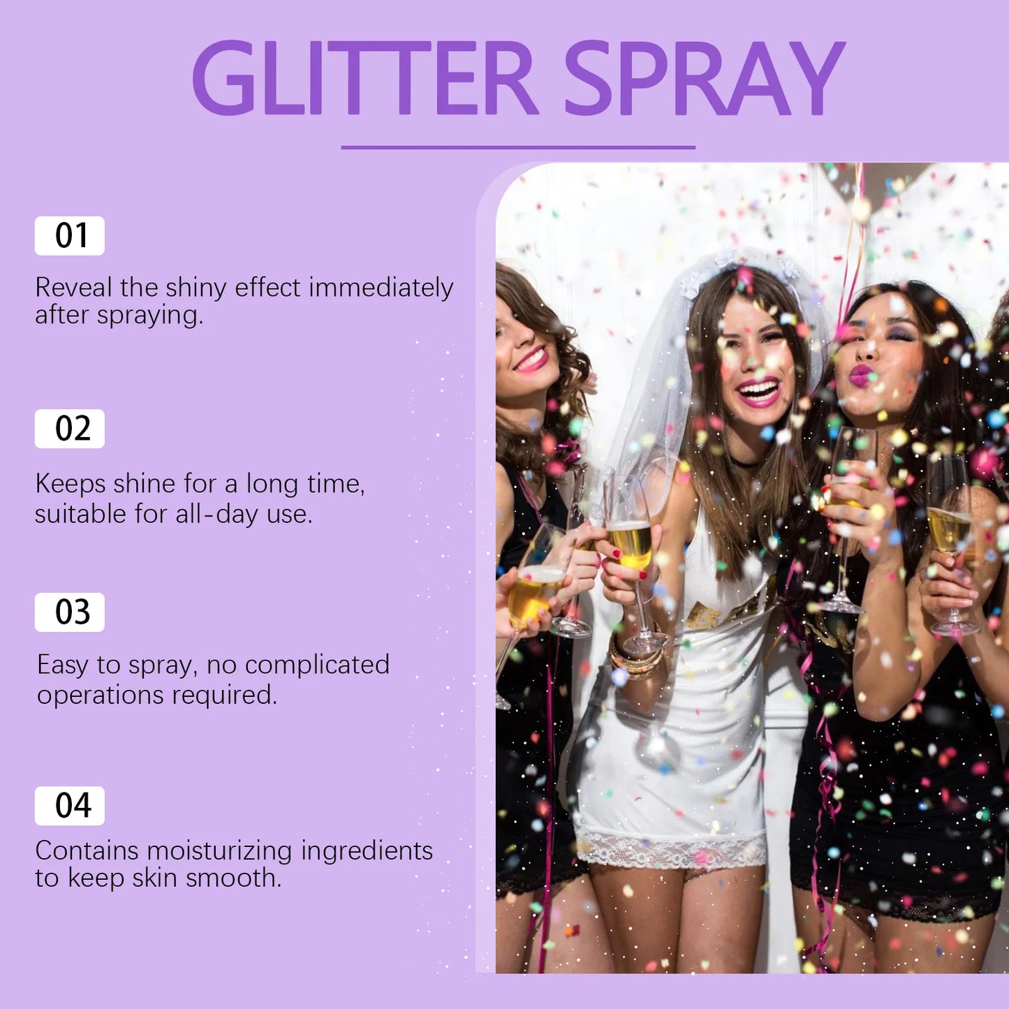 EELHOE Highlighter Powder Spray Body Liquid Highlight Waterproof High Gloss Glitter Illuminator Makeup Face Contour Cosmetics - Joanie B 25