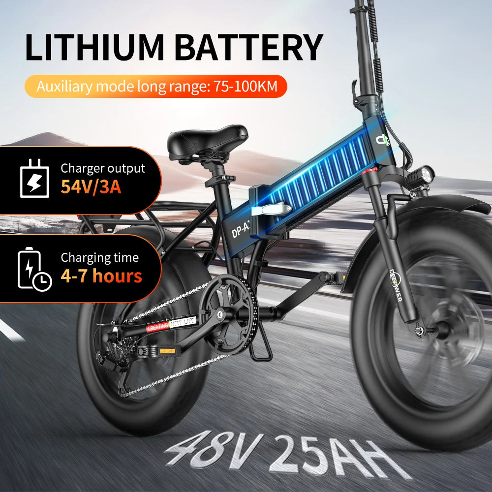 IDOTATA EU Delivery 1000W Electric Bike 48V 20AH Folding Mountain Ebike 20 Inch Fat Tire Urban Commuting Electric Bicycle 36 MPH - Joanie B 25