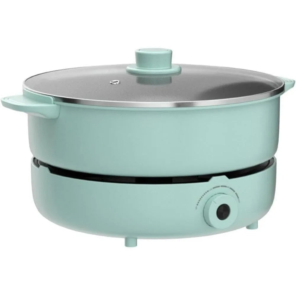 Hot Pot Electric Induction Cooker Non Stick Electric Skillet Shabu Shabu Pot 5.3 QT with Toughened Glass Lid - Joanie B 25