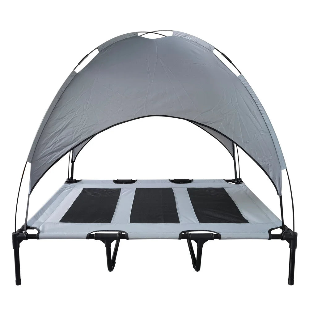 Elevated Dog Bed With Canopy Portable Anti Slip Oxford