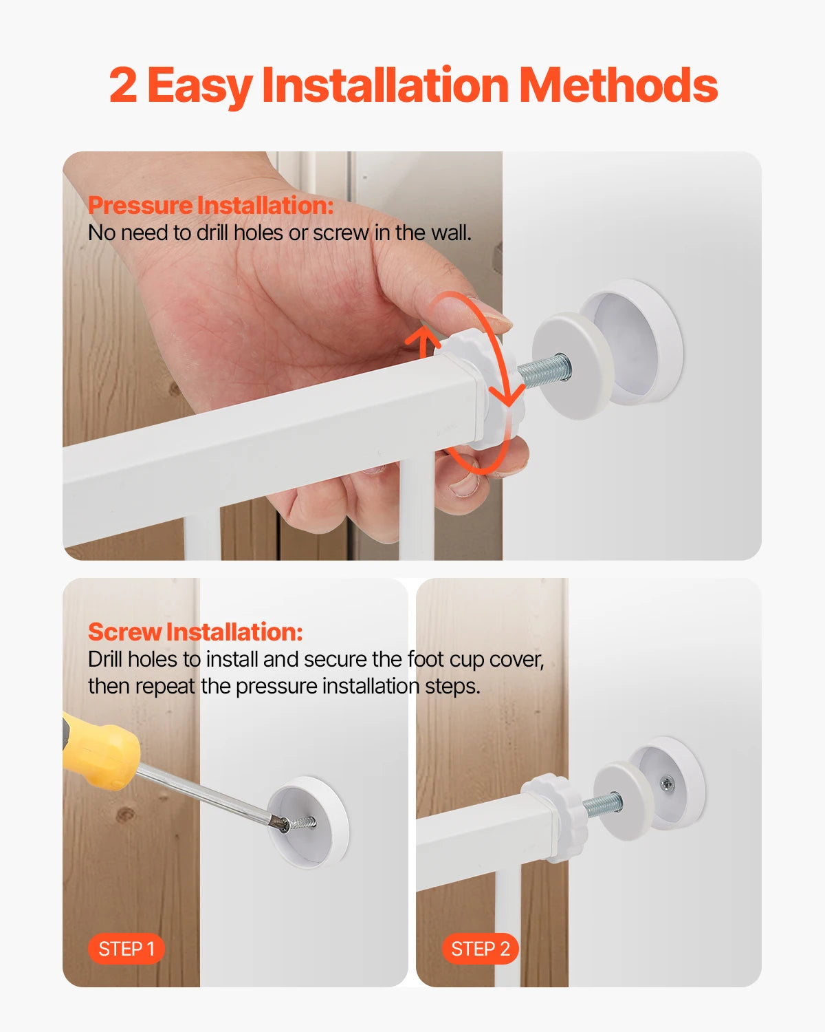SucceBuy Baby Gate 28 30 36 Inch Walk Through Pressure Mount