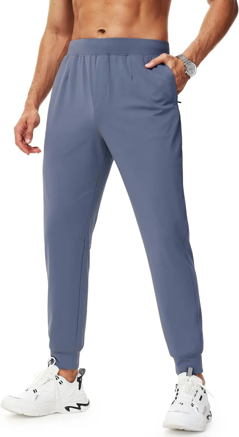 Urbest Men's Stretch Golf Pants with Zipper Pockets Slim Fit Athletic Sweatpants for Men Workout Travel Running - Joanie B 25