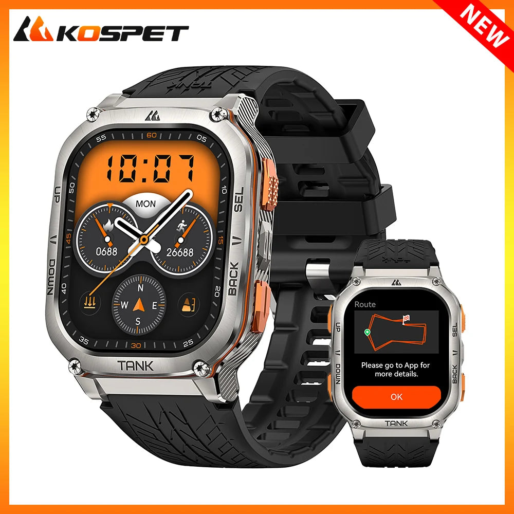 Original KOSPET TANK M3 Ultra GPS Smartwatch for Men Waterproof Electronic Smart Watch with AMOLED Display 480mAh Bluetooth AOD Digital Fitness Tracker - Joanie B 25