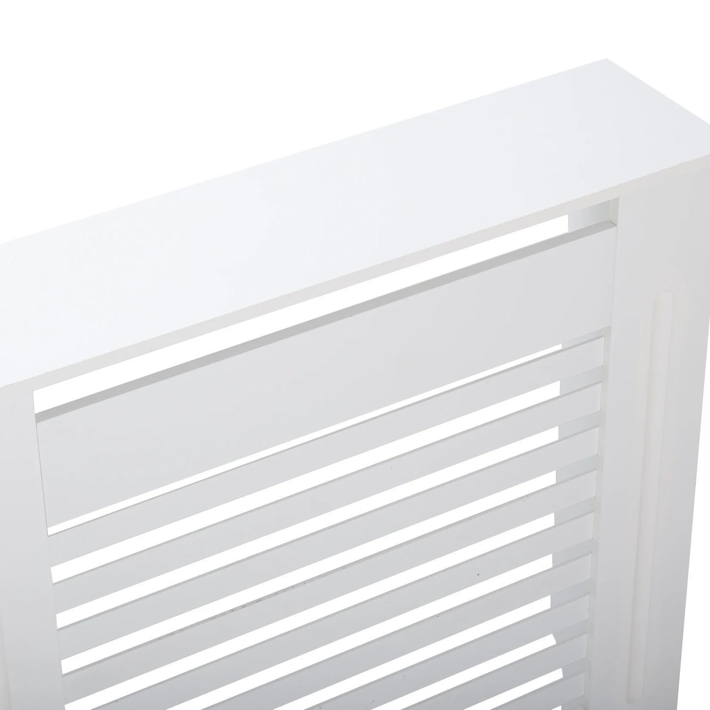 Wood Radiator Cover Cabinet White Horizontal Slat Heater Covers Modern Tall Radiator Shelf Minimalist Living Room Furniture