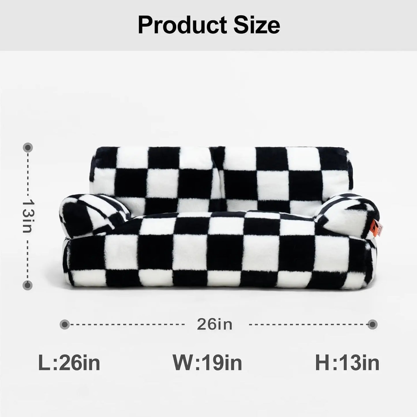 Mewoofun Pet Couch Bed 26x19x13 Inch Washable Fluffy Cat and Small Dog Bed for Pets Up to 25 Pounds Black and White - Joanie B 25