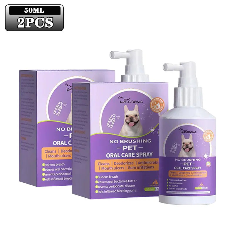 1-4PCS Yegbong Dog and Cat Teeth Cleaning Spray Pet Oral Hygiene Breath Freshening and Deodorizing Pet Supplies - Joanie B 25