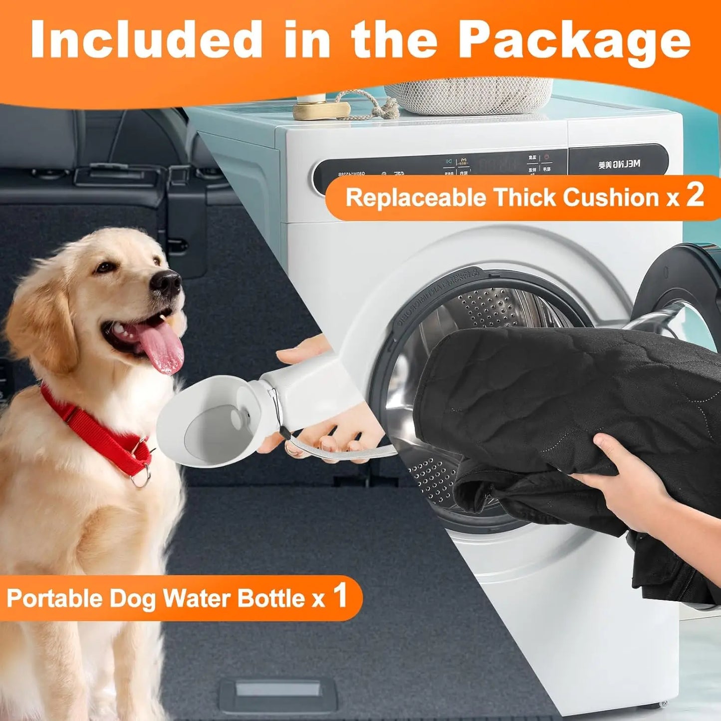 Waterproof Pet Travel Accessories Foldable Dog Car Seat Safety Hammock Trunk Mat for Back Seat Protection - Joanie B 25