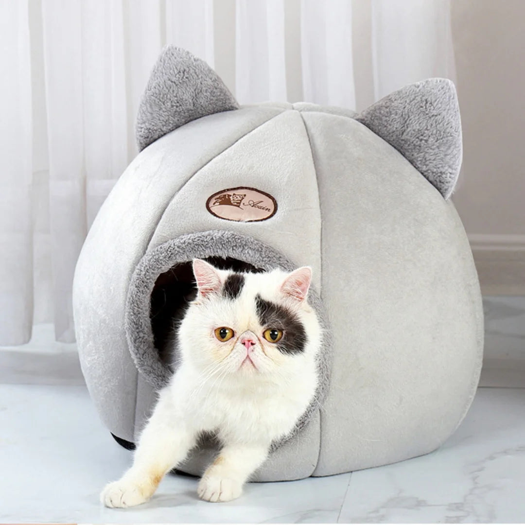 Pet Bed with Cat Ears for Small Medium and Large Cats Keep Warm in Winter Comfortable and Soft Machine Washable - Joanie B 25