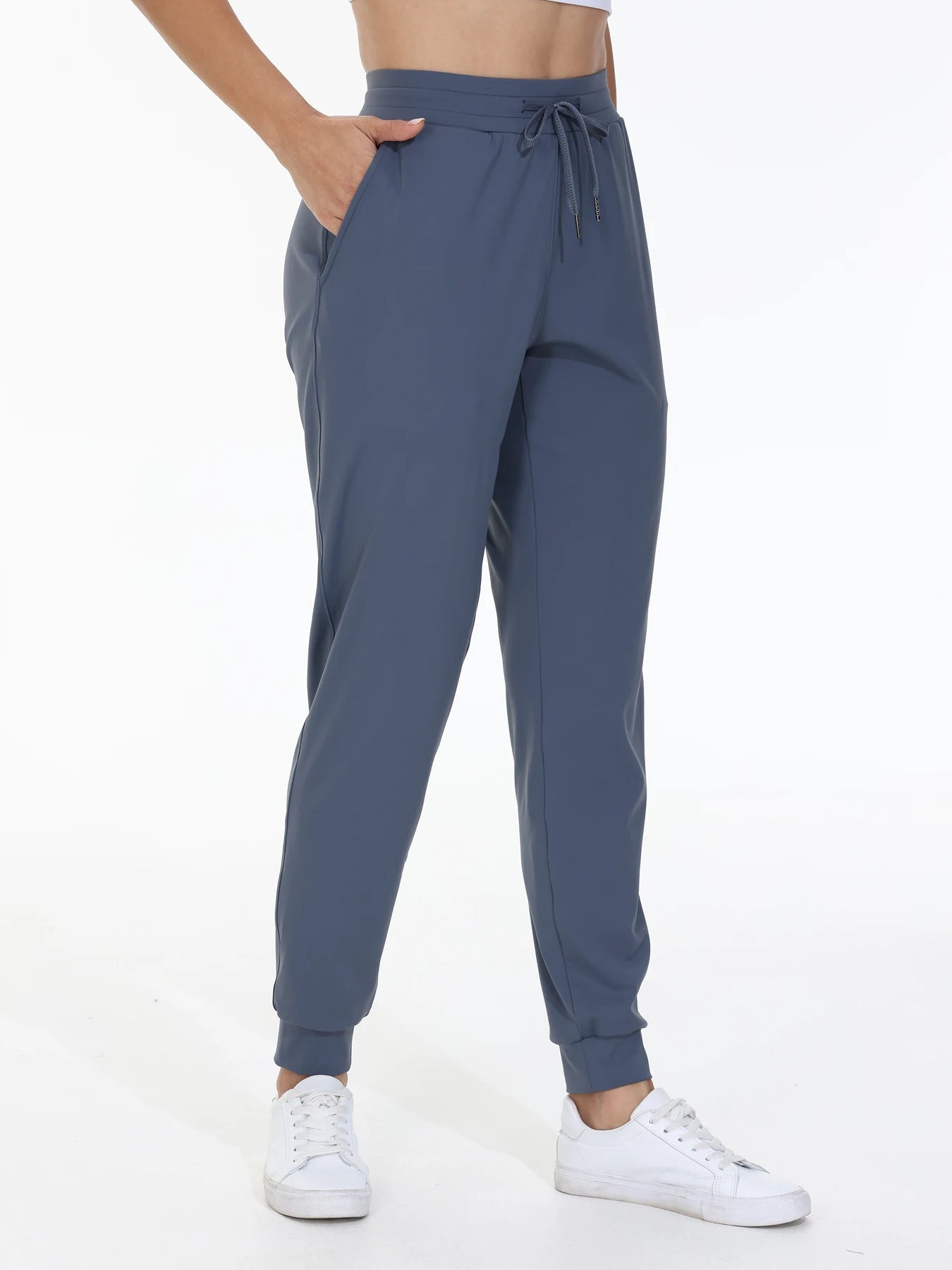 Fitness Jogging Pants Women Elastic Waist Drawstring Yoga