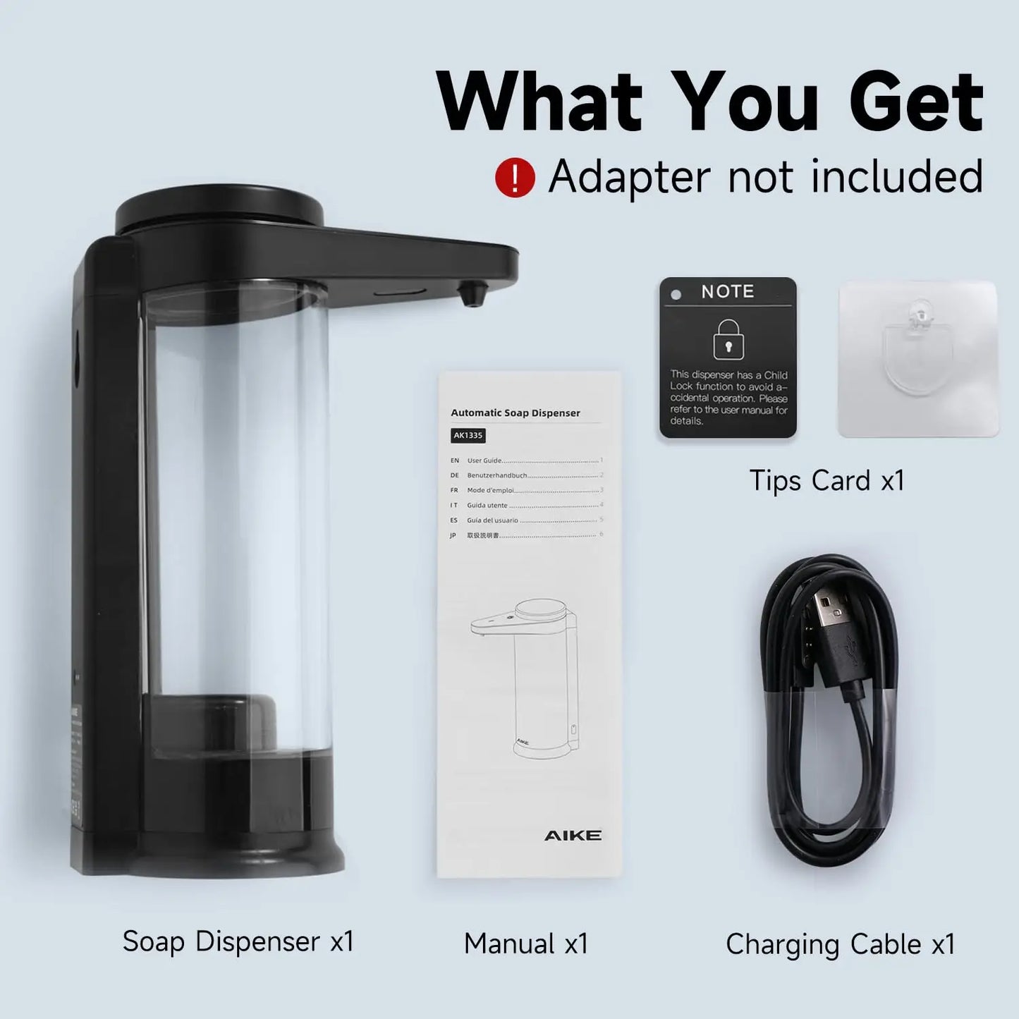 Aike Automatic Liquid Soap Dispenser For Hands Washing Kitchen Liquid Soap Dispenser Chargeable USB Smart Dispenser 500ML - Joanie B 25