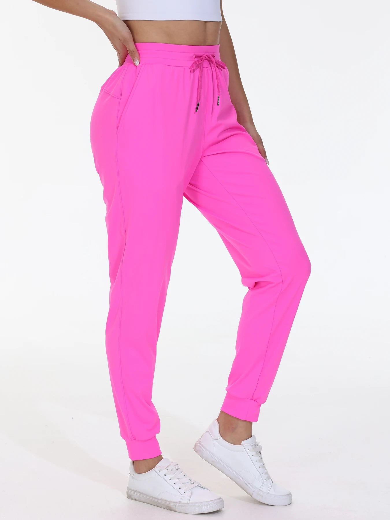 Fitness Jogging Pants Women Elastic Waist Drawstring Yoga