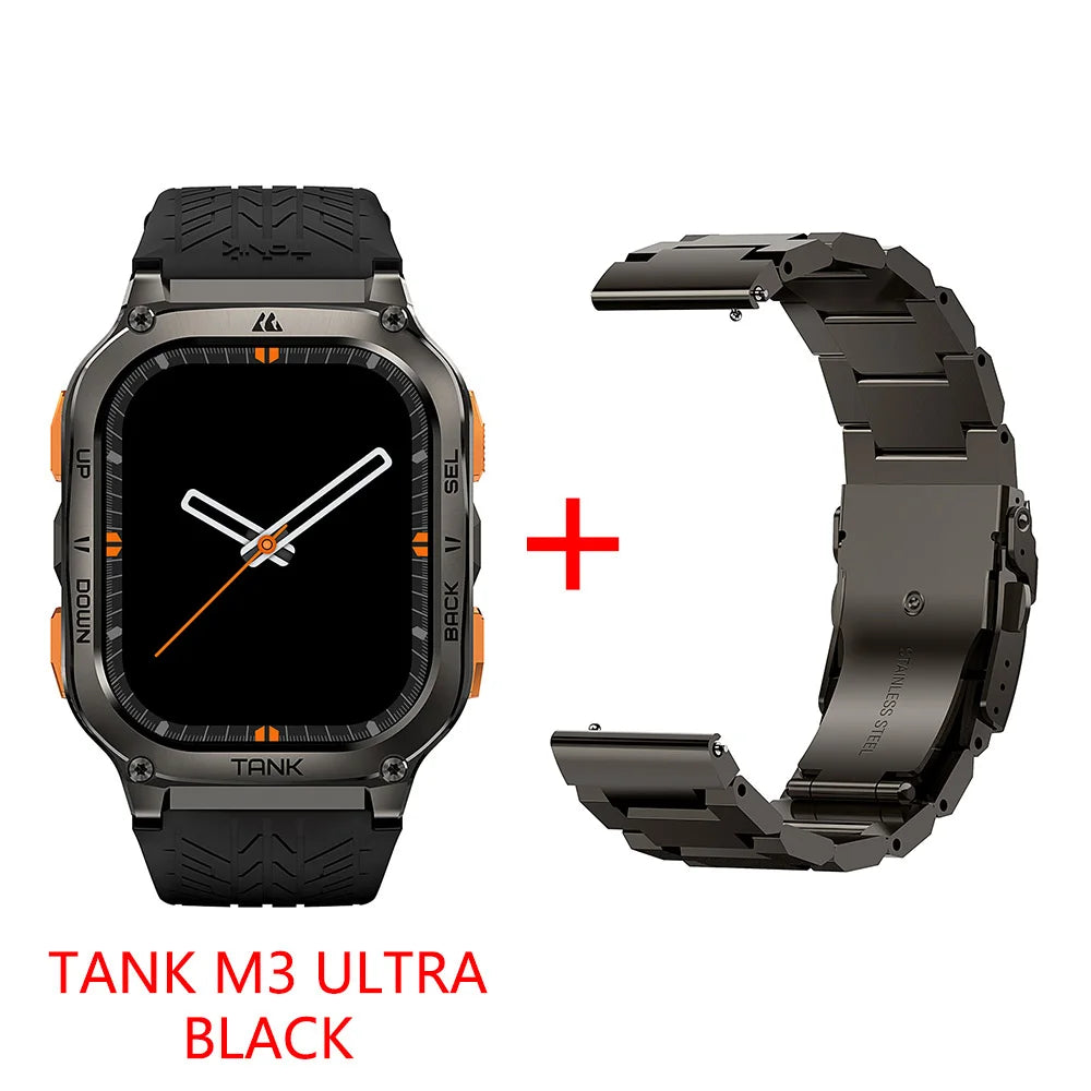 Original KOSPET TANK M3 Ultra GPS Smartwatch for Men Waterproof Electronic Smart Watch with AMOLED Display 480mAh Bluetooth AOD Digital Fitness Tracker - Joanie B 25