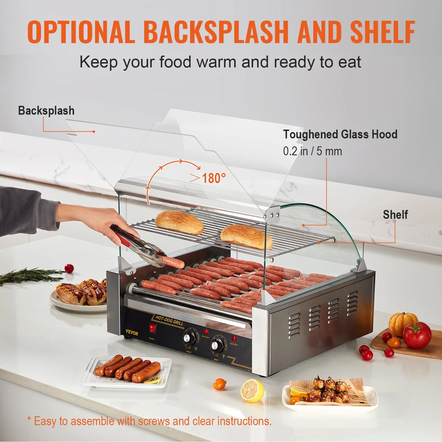 Vevor 5 7 11 Rods Commercial Hot Dog Roller Electric Sausage Maker Barbecue Grill Machine for Camping Party Home Appliance 110V - Joanie B 25