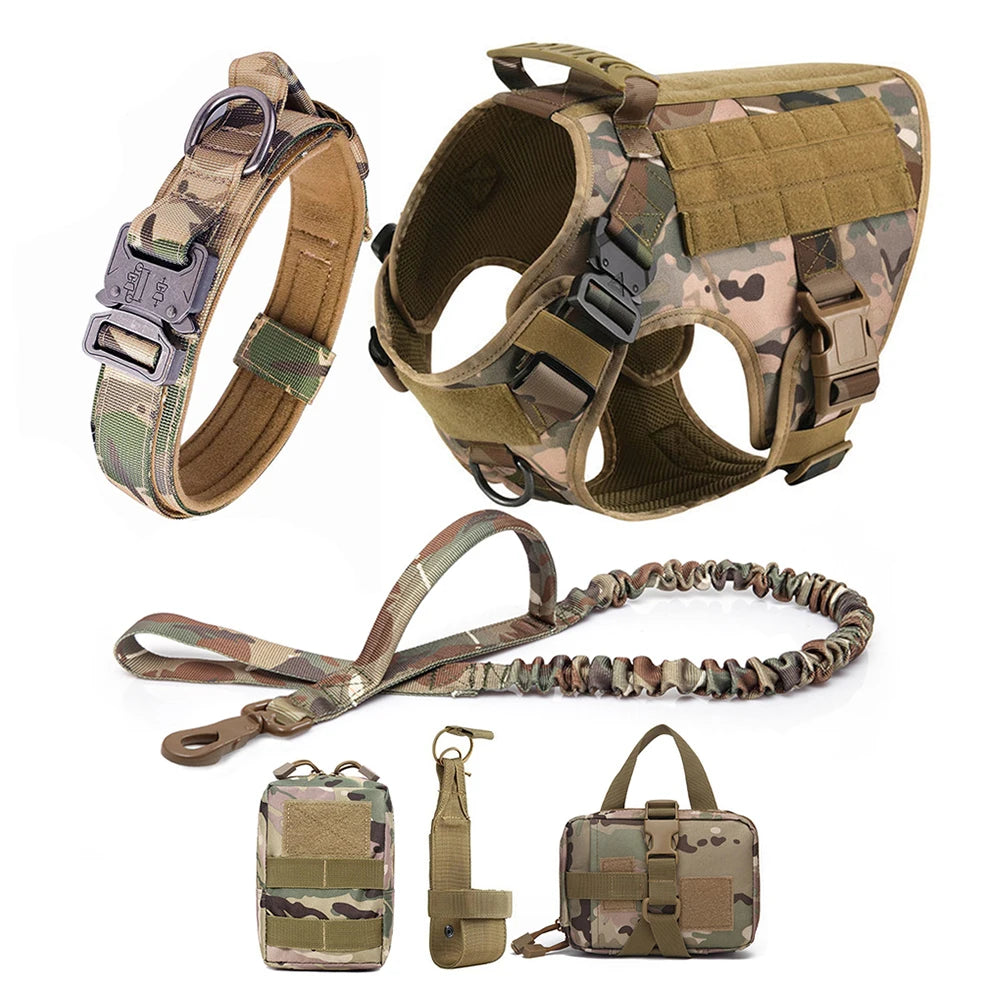 Large Dog Harness and Leash Set for German Shepherd and Malinois Training Walking Vest with Collar and Padded Breathable Mesh for Medium and Large Dogs - Joanie B 25