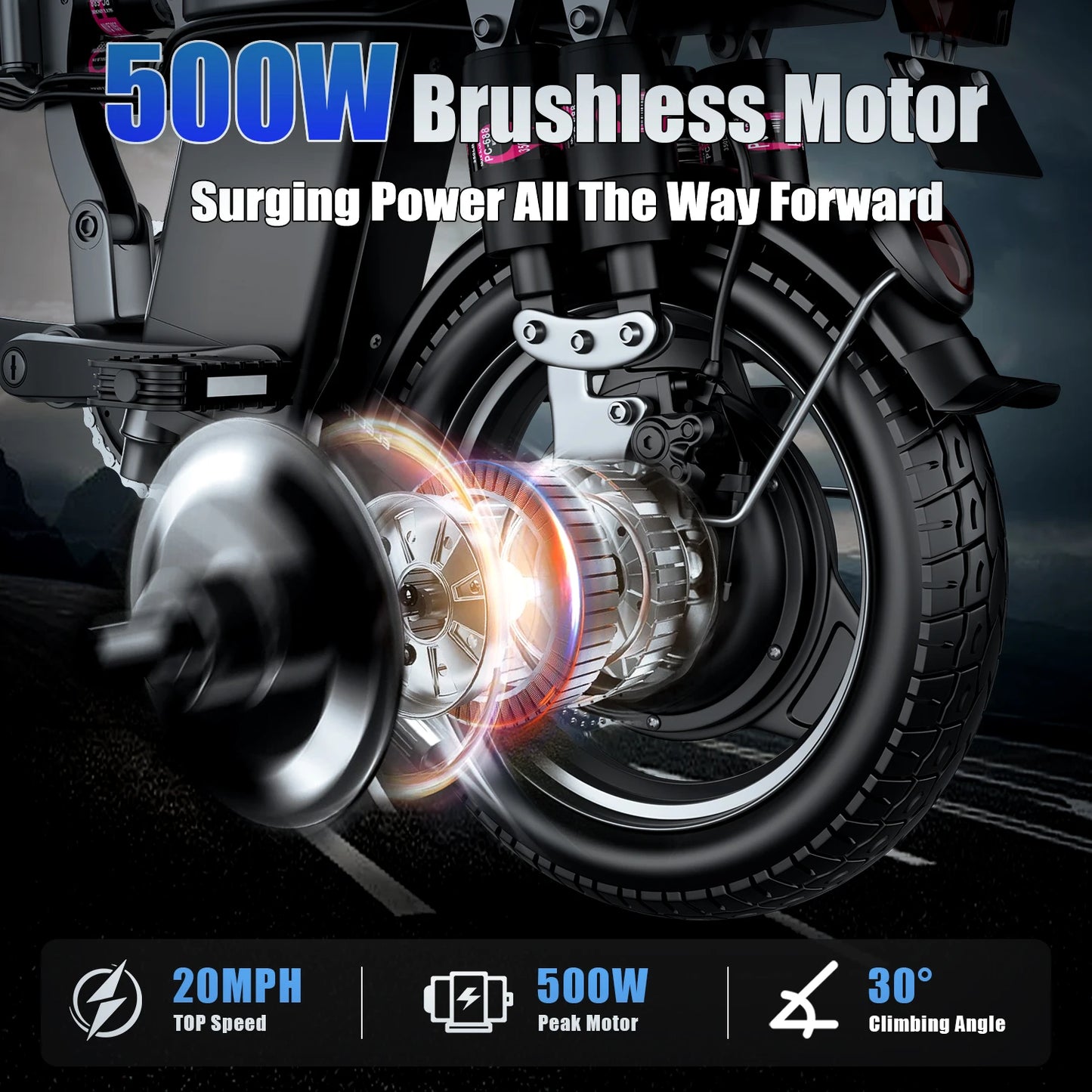 Electric Bike for Adults with 48V 15AH Removable Battery and 500W Brushless Motor for Commuting and Off-Road Travel - Joanie B 25