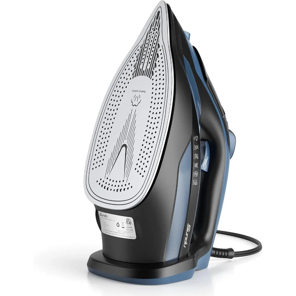 Steam Iron for Clothes with Rapid Heating Ceramic Coated Soleplate 1700W Precise Thermostat Dial Self Cleaning Auto Off - Joanie B 25