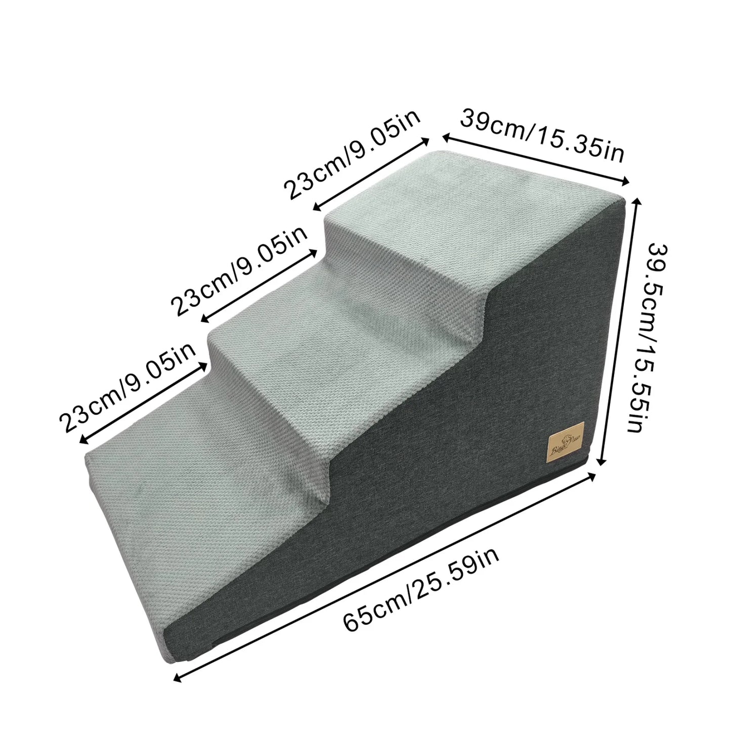 3/4 Steps High Density Foam Dog Stairs Ramps for High Beds and Sofas Non Slip Pet Steps Sofa Bed Ladder with Washable Cover - Joanie B 25