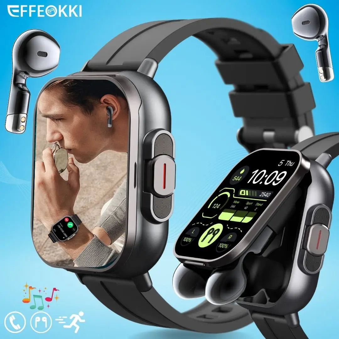 D8 2-In-1 Smartwatch with Headphone 2 Inch Bluetooth Call NFC Sleep Monitor Fitness Tracker Compatible with iPhone and Android 2025 - Joanie B 25