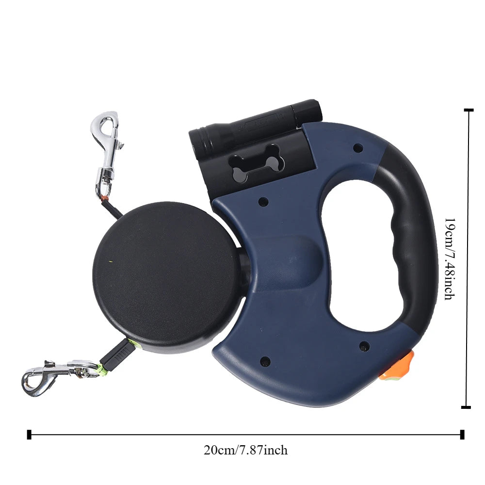 Automatic Retractable Two-End Pet Leash with Flashlight Easy to Walk Your Dog - Joanie B 25